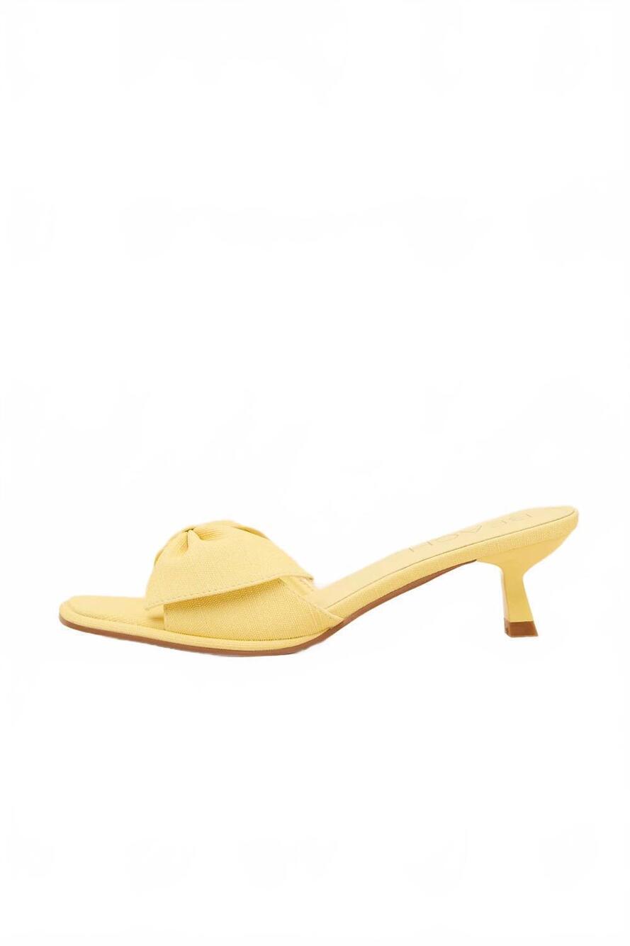 NEW MATISSE women's pompano bow kitten heel slide sandals in yellow